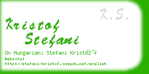 kristof stefani business card